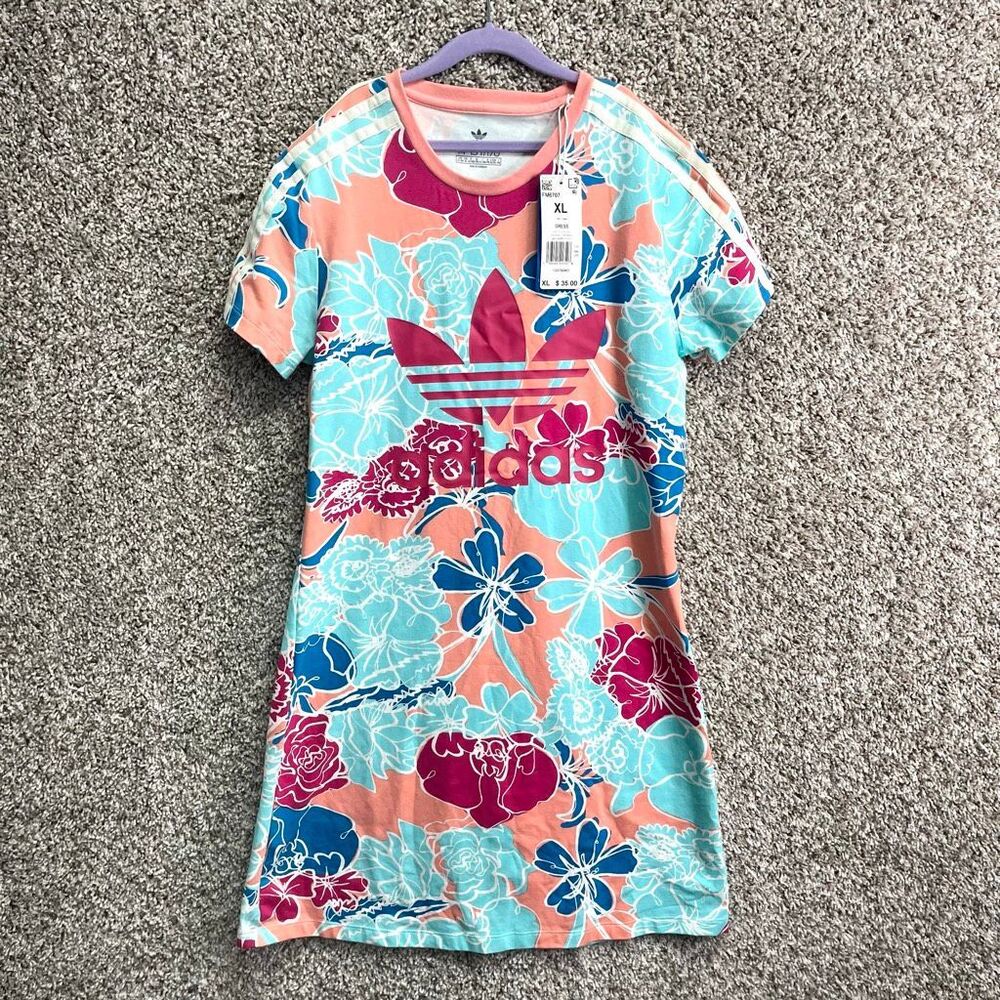 Adidas Dress Girls 14/15 XL Originals Glory Pink Colorful Floral NWT